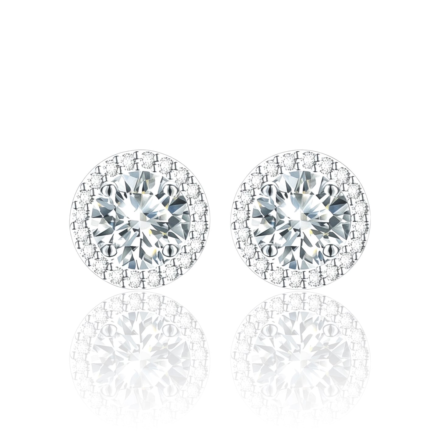 Par de Aros Halo VVS en Plata 925