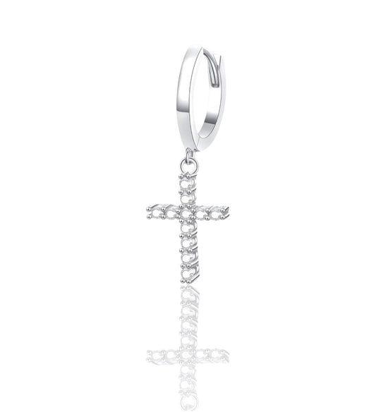 Aro Colgante Cruz VVS en Plata 925